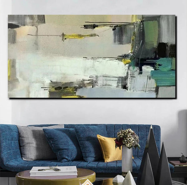 Acrylic Abstract Painting Behind Sofa, Large Painting on Canvas, Living Room Wall Art Paintings, Buy Paintings Online, Acrylic Painting for Sale-HomePaintingDecor