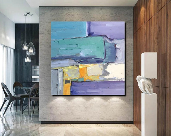 Canvas Painting for Living Room, Simple Modern Paintings, Blue Abstract Modern Paintings, Acrylic Painting on Canvas, Hand Painted Canvas Art-HomePaintingDecor