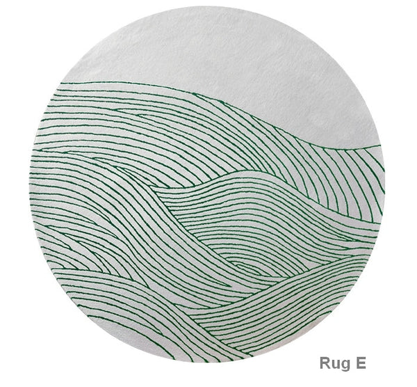 Modern Wool Rugs for Living Room, Coffee Table Round Modern Rugs, Abstract Modern Rugs for Dining Room Table, Contemporary Modern Wool Rugs, Modern Rugs for Bedroom-HomePaintingDecor