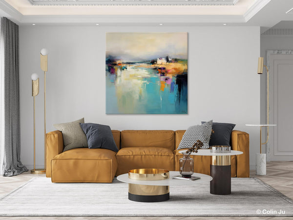 Abstract Landscape Painting on Canvas, Extra Large Original Artwork, Large Paintings for Bedroom, Oversized Contemporary Wall Art Paintings-HomePaintingDecor