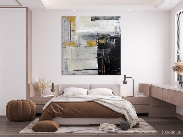 Simple Modern Original Artwork, Large Paintings for Bedroom, Abstract Landscape Painting on Canvas, Oversized Contemporary Wall Art Paintings-HomePaintingDecor