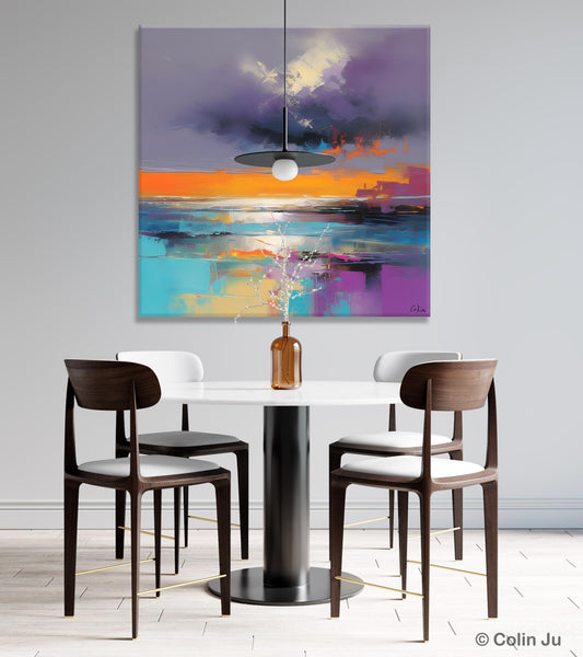 Huge Painting for Living Room, Original Landscape Canvas Art, Contemporary Oil Painting on Canvas, Oversized Landscape Wall Art Paintings-HomePaintingDecor