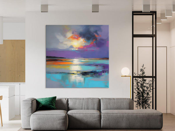 Large Abstract Painting for Living Room, Original Abstract Wall Art, Landscape Acrylic Art, Landscape Canvas Art, Hand Painted Canvas Art-HomePaintingDecor