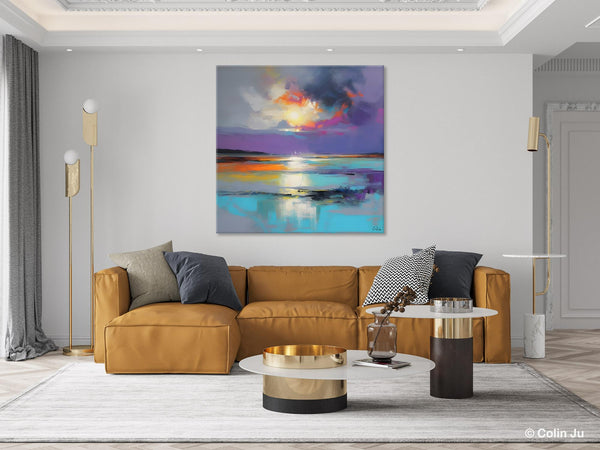 Large Abstract Painting for Living Room, Original Abstract Wall Art, Landscape Acrylic Art, Landscape Canvas Art, Hand Painted Canvas Art-HomePaintingDecor