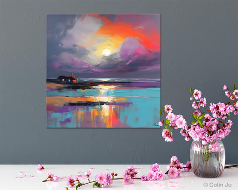 Original Abstract Landscape Wall Art, Landscape Canvas Art, Large Landscape Painting for Living Room, Hand Painted Canvas Paintings-HomePaintingDecor