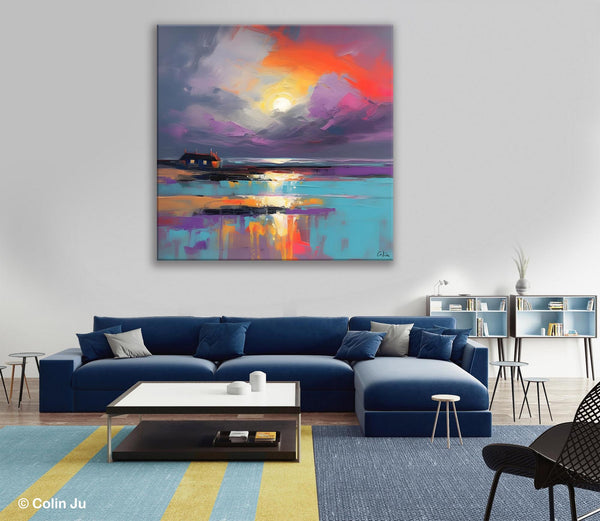 Original Abstract Landscape Wall Art, Landscape Canvas Art, Large Landscape Painting for Living Room, Hand Painted Canvas Paintings-HomePaintingDecor