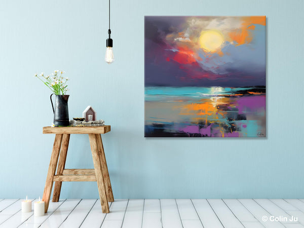 Abstract Landscape Paintings, Simple Wall Art Ideas, Original Landscape Abstract Painting, Large Landscape Canvas Paintings, Buy Art Online-HomePaintingDecor
