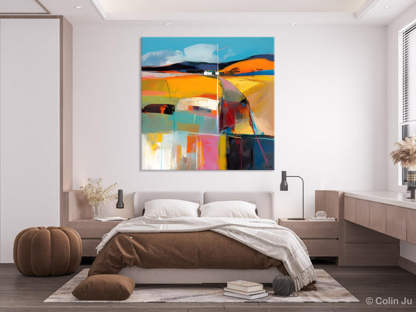 Acrylic Painting for Living Room, Contemporary Abstract Landscape Artwork, Oversized Wall Art Paintings, Original Modern Paintings on Canvas-HomePaintingDecor