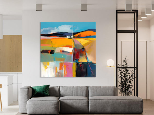 Acrylic Painting for Living Room, Contemporary Abstract Landscape Artwork, Oversized Wall Art Paintings, Original Modern Paintings on Canvas-HomePaintingDecor