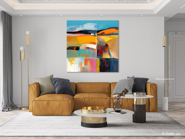 Acrylic Painting for Living Room, Contemporary Abstract Landscape Artwork, Oversized Wall Art Paintings, Original Modern Paintings on Canvas-HomePaintingDecor