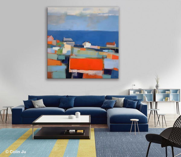 Large Art Painting for Living Room, Original Landscape Canvas Art, Oversized Landscape Wall Art Paintings, Contemporary Acrylic Painting on Canvas-HomePaintingDecor