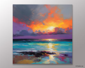 Extra Large Modern Wall Art, Landscape Canvas Paintings for Dining Room, Acrylic Painting on Canvas, Original Landscape Abstract Painting-HomePaintingDecor