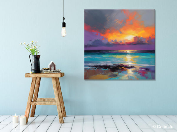 Extra Large Modern Wall Art, Landscape Canvas Paintings for Dining Room, Acrylic Painting on Canvas, Original Landscape Abstract Painting-HomePaintingDecor