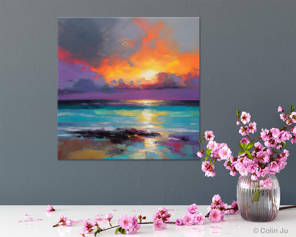 Extra Large Modern Wall Art, Landscape Canvas Paintings for Dining Room, Acrylic Painting on Canvas, Original Landscape Abstract Painting-HomePaintingDecor