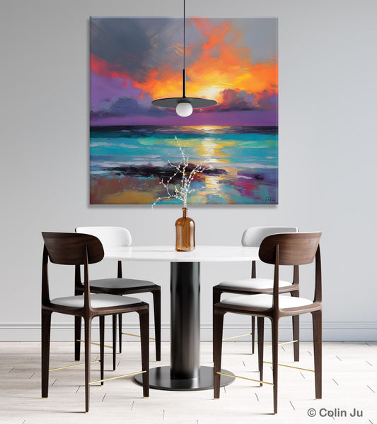 Extra Large Modern Wall Art, Landscape Canvas Paintings for Dining Room, Acrylic Painting on Canvas, Original Landscape Abstract Painting-HomePaintingDecor