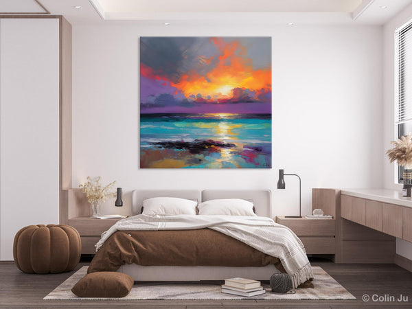 Extra Large Modern Wall Art, Landscape Canvas Paintings for Dining Room, Acrylic Painting on Canvas, Original Landscape Abstract Painting-HomePaintingDecor