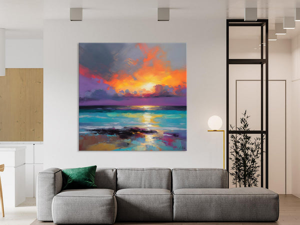 Extra Large Modern Wall Art, Landscape Canvas Paintings for Dining Room, Acrylic Painting on Canvas, Original Landscape Abstract Painting-HomePaintingDecor