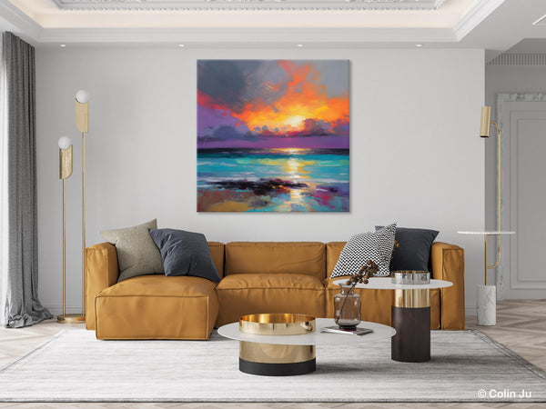 Extra Large Modern Wall Art, Landscape Canvas Paintings for Dining Room, Acrylic Painting on Canvas, Original Landscape Abstract Painting-HomePaintingDecor