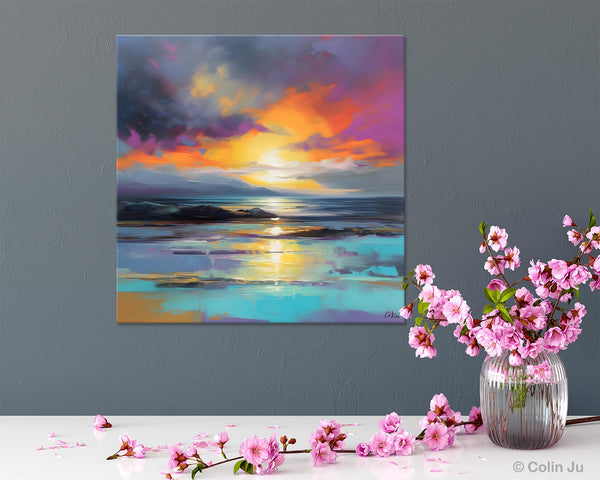 Large Art Painting for Living Room, Original Landscape Canvas Art, Contemporary Acrylic Painting on Canvas, Oversized Landscape Wall Art Paintings-HomePaintingDecor