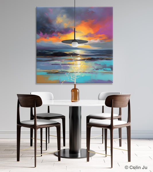 Large Art Painting for Living Room, Original Landscape Canvas Art, Contemporary Acrylic Painting on Canvas, Oversized Landscape Wall Art Paintings-HomePaintingDecor