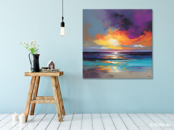 Contemporary Acrylic Painting on Canvas, Large Art Painting for Living Room, Original Landscape Canvas Art, Oversized Landscape Wall Art Paintings-HomePaintingDecor