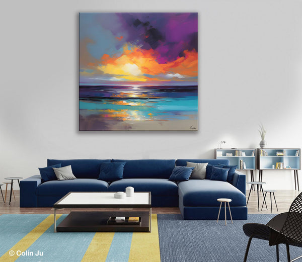 Contemporary Acrylic Painting on Canvas, Large Art Painting for Living Room, Original Landscape Canvas Art, Oversized Landscape Wall Art Paintings-HomePaintingDecor