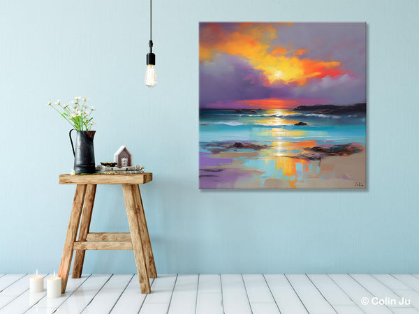 Abstract Landscape Painting for Living Room, Original Landscape Wall Art, Landscape Oil Paintings, Landscape Canvas Art, Hand Painted Canvas Art-HomePaintingDecor