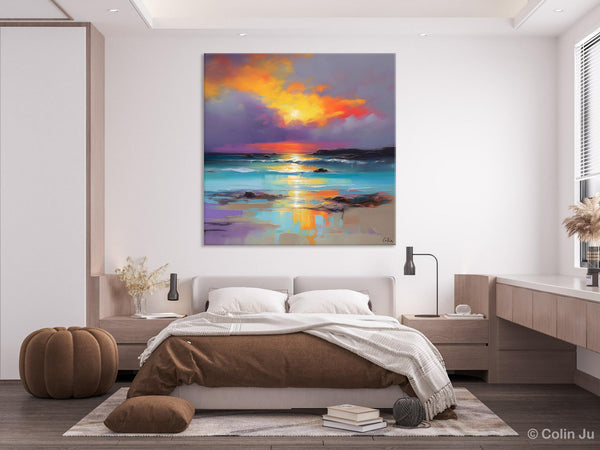 Abstract Landscape Painting for Living Room, Original Landscape Wall Art, Landscape Oil Paintings, Landscape Canvas Art, Hand Painted Canvas Art-HomePaintingDecor