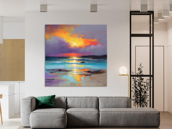 Abstract Landscape Painting for Living Room, Original Landscape Wall Art, Landscape Oil Paintings, Landscape Canvas Art, Hand Painted Canvas Art-HomePaintingDecor