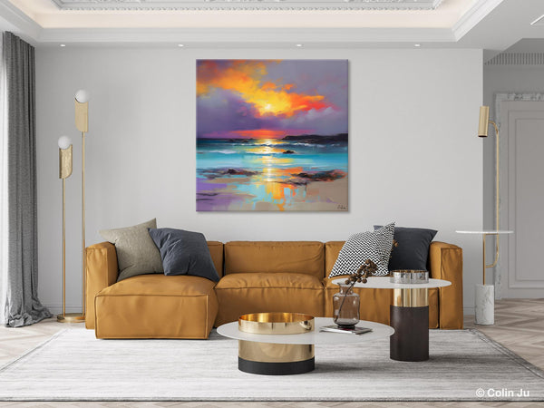 Abstract Landscape Painting for Living Room, Original Landscape Wall Art, Landscape Oil Paintings, Landscape Canvas Art, Hand Painted Canvas Art-HomePaintingDecor