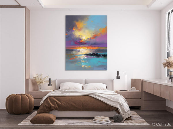 Oil Painting on Canvas, Extra Large Modern Wall Art, Landscape Canvas Paintings for Dining Room, Original Landscape Abstract Painting-HomePaintingDecor