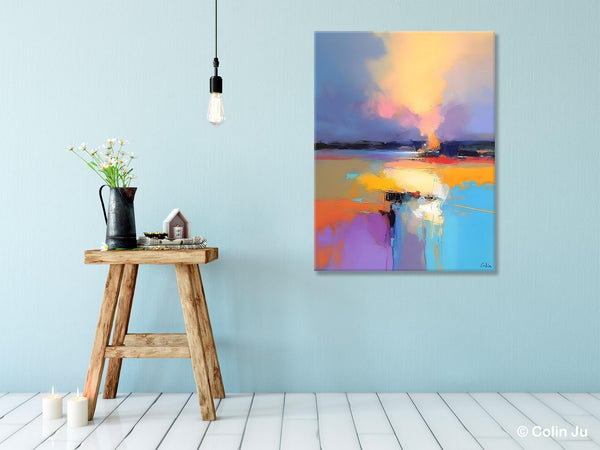 Canvas Painting for Bedroom, Landscape Canvas Painting, Abstract Landscape Painting, Original Landscape Art, Large Wall Art Paintings for Living Room-HomePaintingDecor