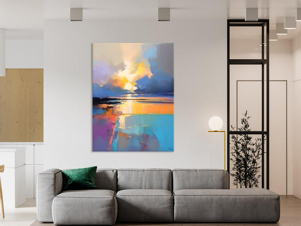 Landscape Canvas Painting, Abstract Landscape Painting, Original Landscape Art, Canvas Painting for Bedroom, Large Wall Art Paintings for Living Room-HomePaintingDecor