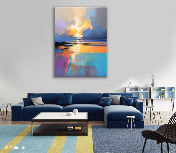 Landscape Canvas Painting, Abstract Landscape Painting, Original Landscape Art, Canvas Painting for Bedroom, Large Wall Art Paintings for Living Room-HomePaintingDecor
