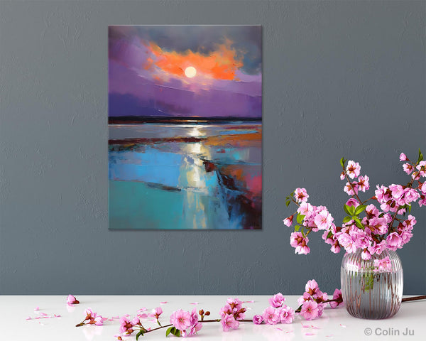 Extra Large Modern Wall Art, Landscape Canvas Paintings for Dining Room, Oil Painting on Canvas, Original Landscape Abstract Painting-HomePaintingDecor