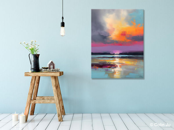 Canvas Painting for Living Room, Abstract Landscape Paintings, Original Modern Wall Art Painting, Oversized Contemporary Abstract Artwork-HomePaintingDecor