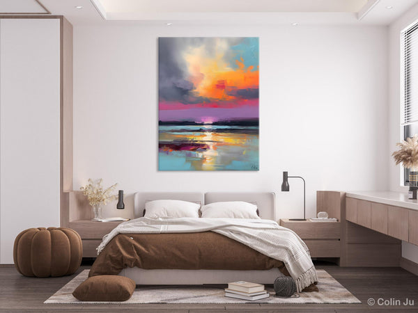 Canvas Painting for Living Room, Abstract Landscape Paintings, Original Modern Wall Art Painting, Oversized Contemporary Abstract Artwork-HomePaintingDecor