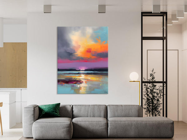 Canvas Painting for Living Room, Abstract Landscape Paintings, Original Modern Wall Art Painting, Oversized Contemporary Abstract Artwork-HomePaintingDecor