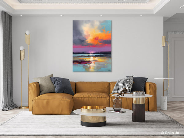 Canvas Painting for Living Room, Abstract Landscape Paintings, Original Modern Wall Art Painting, Oversized Contemporary Abstract Artwork-HomePaintingDecor