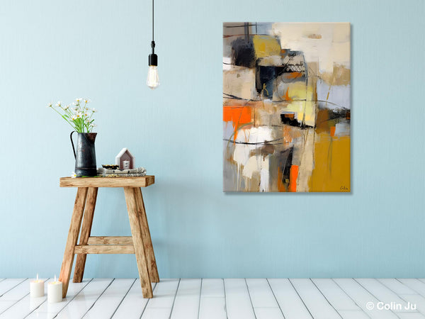 Acrylic Abstract Painting Behind Sofa, Large Painting on Canvas, Living Room Wall Art Paintings, Original Abstract Painting on Canvas-HomePaintingDecor
