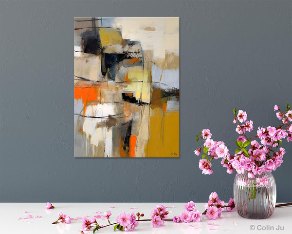 Acrylic Abstract Painting Behind Sofa, Large Painting on Canvas, Living Room Wall Art Paintings, Original Abstract Painting on Canvas-HomePaintingDecor