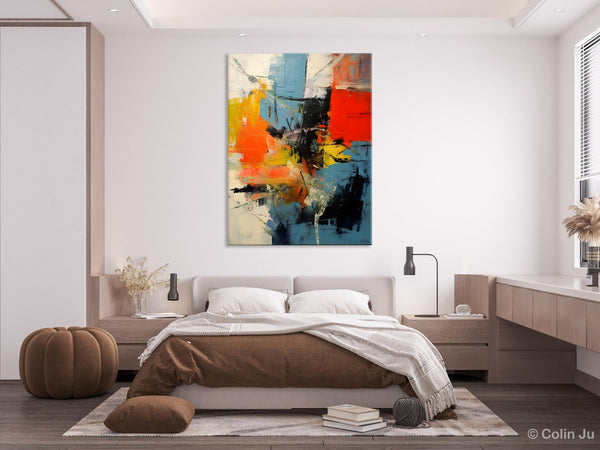 Abstract Paintings for Dining Room, Modern Paintings Behind Sofa, Buy Paintings Online, Original Palette Knife Canvas Art, Impasto Wall Art-HomePaintingDecor