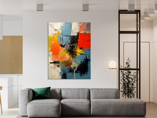 Abstract Paintings for Dining Room, Modern Paintings Behind Sofa, Buy Paintings Online, Original Palette Knife Canvas Art, Impasto Wall Art-HomePaintingDecor