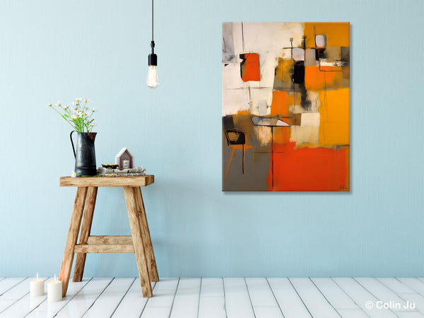 Modern Paintings Behind Sofa, Acrylic Paintings on Canvas, Abstract Painting for Living Room, Original Contemporary Canvas Wall Art-HomePaintingDecor