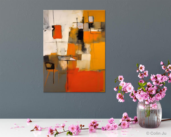 Modern Paintings Behind Sofa, Acrylic Paintings on Canvas, Abstract Painting for Living Room, Original Contemporary Canvas Wall Art-HomePaintingDecor