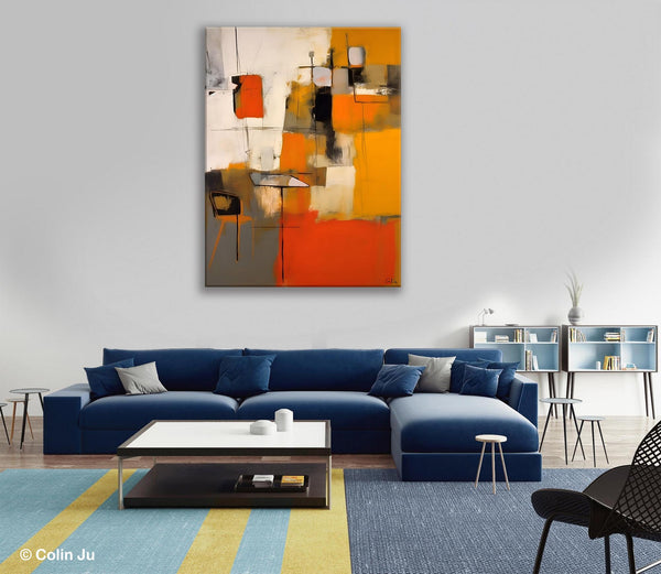 Modern Paintings Behind Sofa, Acrylic Paintings on Canvas, Abstract Painting for Living Room, Original Contemporary Canvas Wall Art-HomePaintingDecor