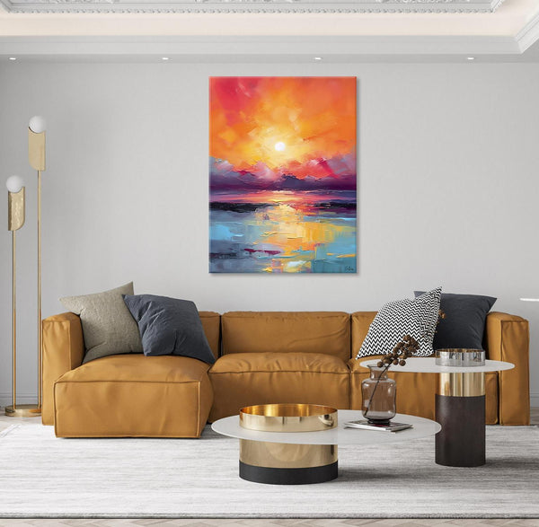 Abstract Landscape Painting, Canvas Painting for Dining Room, Landscape Canvas Painting, Original Landscape Art, Large Wall Art Paintings for Living Room-HomePaintingDecor