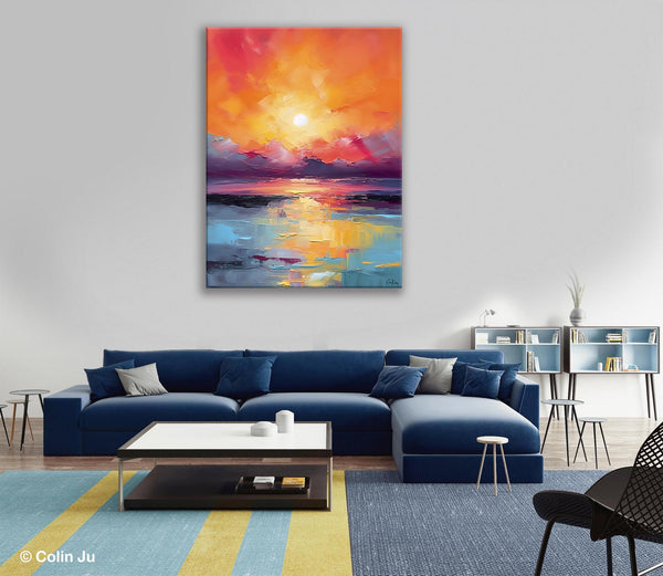 Abstract Landscape Painting, Canvas Painting for Dining Room, Landscape Canvas Painting, Original Landscape Art, Large Wall Art Paintings for Living Room-HomePaintingDecor
