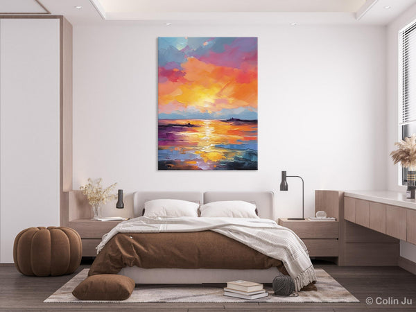 Hand Painted Canvas Art, Abstract Landscape Artwork, Original Landscape Painting on Canvas, Contemporary Wall Art Paintings, Huge Canvas Art-HomePaintingDecor