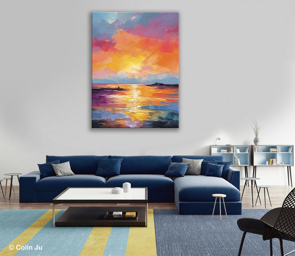 Hand Painted Canvas Art, Abstract Landscape Artwork, Original Landscape Painting on Canvas, Contemporary Wall Art Paintings, Huge Canvas Art-HomePaintingDecor